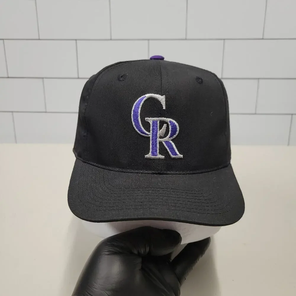 Lot of 7 Youth Colorado Rockies MLB Snapback Hats Outdoor Cap Black Purple S/M